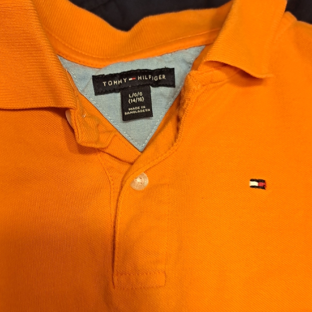 School Uniform.Tommy Hilfiger Vibrant Orange Polo Shirt